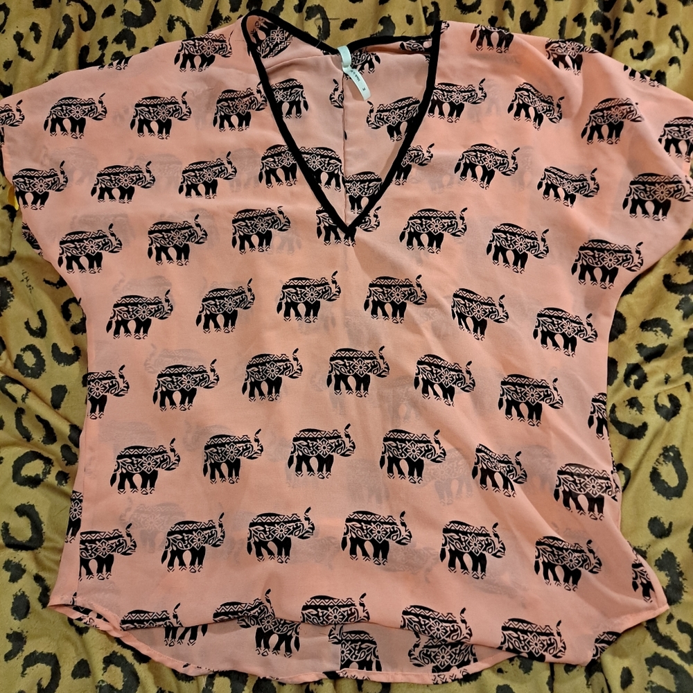 Coral Elephant Blouse